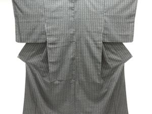 幾何学模様織り出し本塩沢着物
